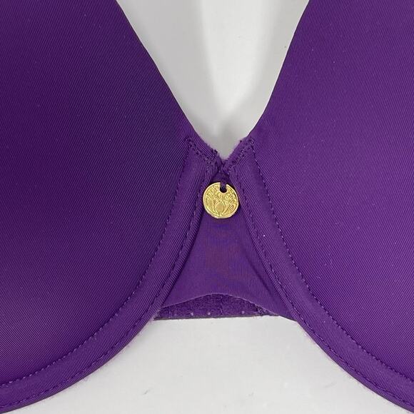 Natori Pure Luxe Push Up Underwire T Shirt Bra Size 32DD Plum 732080 $74 NEW - Picture 5 of 8